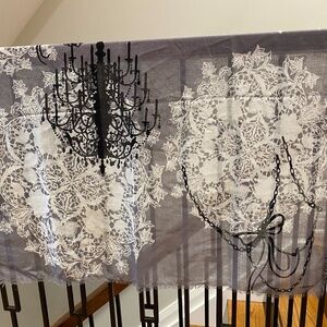 Grey, black, and cream scarf/shawl